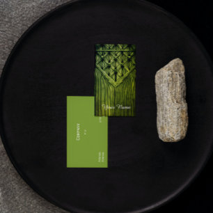 Cartão De Visita vintage Macramé aparência no2