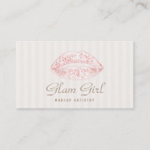 Vintage Makeup Artista Rosa Lábios Lanternas