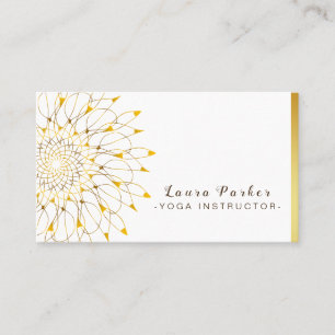 Cartão De Visita Vintage Mandala Dourada Lotus Flower Yoga Holístic