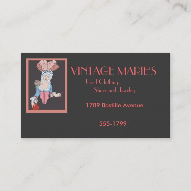 Cartão De Visita Vintage Marie (Frente)