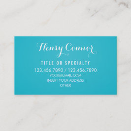 Cartão De Visita Vintage médio profissional de turquesa elegante