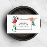 Cartão De Visita Vintage Modern Floral Motif em White Designer<br><div class="desc">Seu nome ou nome comercial é elegantemente enquadrado com um filme floral vintage em um estilo moderno. Esta design faz parte de uma série de material de escritório de coordenação. Compre papelaria correspondente, classificadores, rótulos e muito mais em nosso compro: zazzle.com/1201am. Para pedidos ou perguntas de design, contacte-nos em www.1201am.com....</div>
