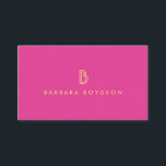 CARTÃO DE VISITA VINTAGE MODERN PINK E LOGOTIPO INICIAL DOURADO DO<br><div class="desc">As iniciais estilizadas do seu nome ou nome comercial se tornam um logotipo clássico e moderno neste modelo de cartão de negócios luxo. Perfeito para qualquer indústria. © 1201AM CREATIVE</div>