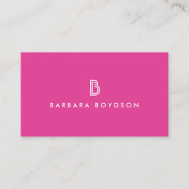 CARTÃO DE VISITA VINTAGE MODERN PINK E MONOGRAMA INICIAL BRANCA