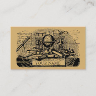 Cartão De Visita Vintage "Old School" - Modelo de professor