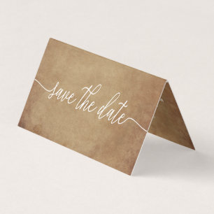 Cartão De Visita Vintage Paper, Photo Save The Date Card (Papel Vin
