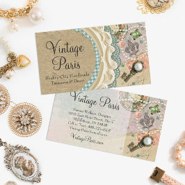 Cartão De Visita Vintage Paris Chique Jewelry Boutique Francês