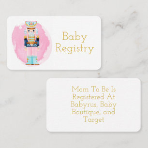 Cartão De Visita Vintage Pastel Nutcracker Baby Registry