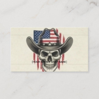 Cartão De Visita Vintage Patriotic Barber Business Card - Cowboy Sk