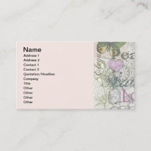 Cartão De Visita Vintage Peace Home Belo Amor