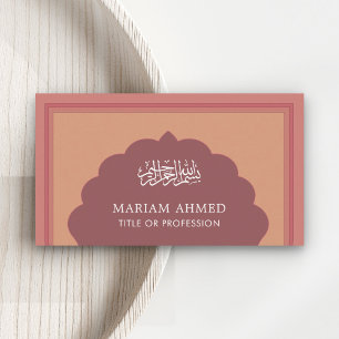 Cartão De Visita Vintage Pink Arabian Estilo Islâmico Muçulmano