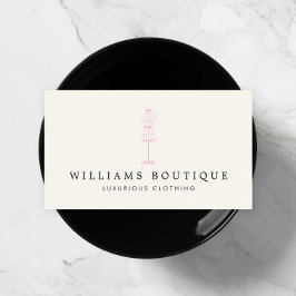 Cartão De Visita Vintage Pink Dress Form Fashion, Boutique