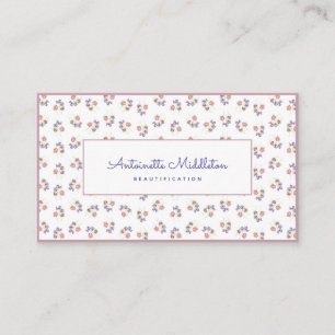Cartão De Visita Vintage Pink Floral Sweas Watercolor Personalizado