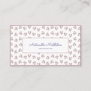 Cartão De Visita Vintage Pink Floral Sweas Watercolor Única