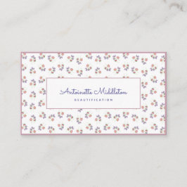 Cartão De Visita Vintage Pink Floral Sweet Watercolor Personalizado