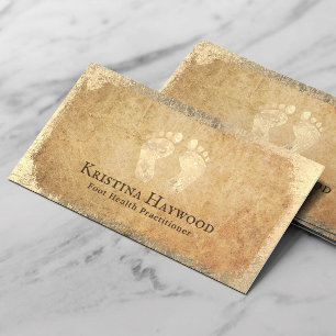 Cartão De Visita Vintage, profissional de saúde de pés