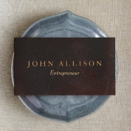 Cartão De Visita Vintage profissional executiva Couro castanho