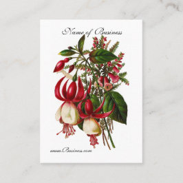 Cartão de visita Vintage Red Floral