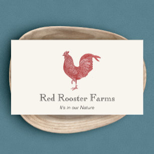 Cartão De Visita Vintage Red Rooster Fazenda a Mesa Catering 2