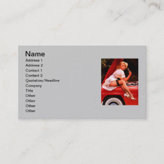 Cartão De Visita Vintage Retro Car Mechanical Pinup Girl