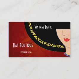Cartão de Visita Vintage Retro Chapéu Boutique Art