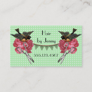 Cartão De Visita vintage retro cosmetologista cabeleira estilista r