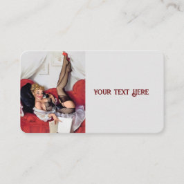 Cartão De Visita Vintage Retro Elvgren Ligação Telefone Rapariga