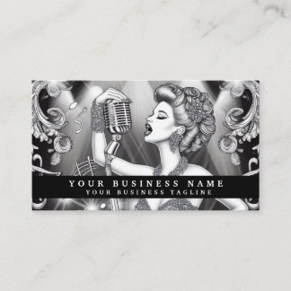 Cartão De Visita Vintage Retro Glam Girl Business Cards