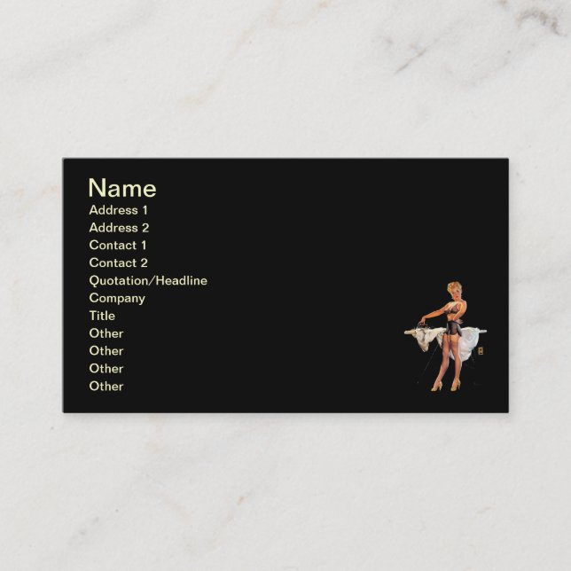 Cartão De Visita Vintage Retro Ironing Pinup Girl (Frente)