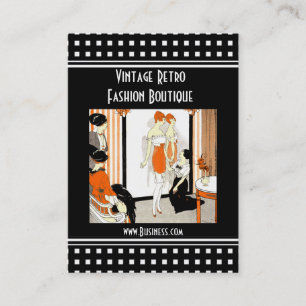 Cartão de Visita Vintage Retro Moda Boutique
