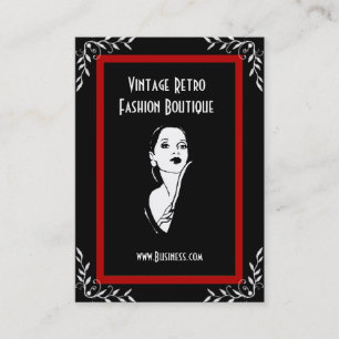 Cartão de Visita Vintage Retro Moda Boutique 3