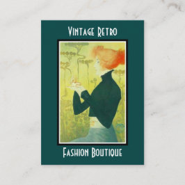 Cartão de Visita Vintage Retro Moda Loja Boutique