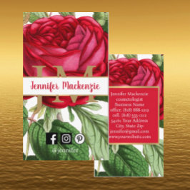 Cartão De Visita Vintage Rosa Dourado Rosa Bonito