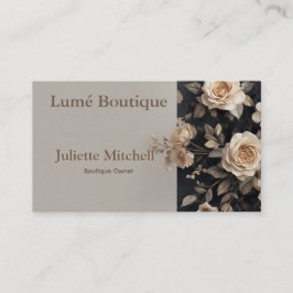 Cartão De Visita Vintage Rose Floral Elegant Boutique Business Card