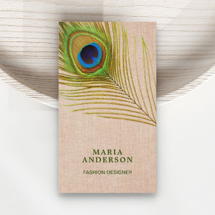 Cartão De Visita Vintage - Ruptura Rústica Verde - Pêacock