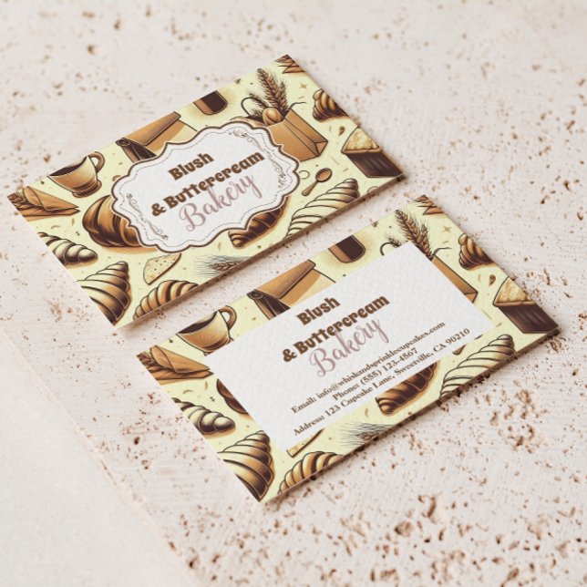 Cartão De Visita Vintage Rustic Bakery (Criador carregado)