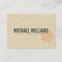 Cartão De Visita Vintage Rustic Bold Logotipo Espetado Kraft