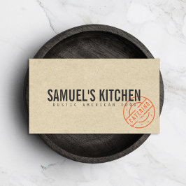 Cartão De Visita Vintage Rustic Bold Logotipo Espetado Kraft