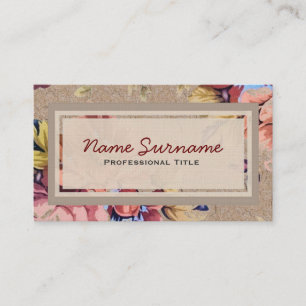 Cartão De Visita Vintage Rustic Floral Custom
