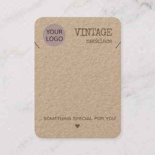 Cartão De Visita Vintage, Rustic Natural Paper Necklace Holace Brow
