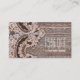Cartão De Visita vintage rústica do país ocidental lace chic lace w