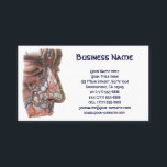 Cartão De Visita Vintage Science Anatomia Humana, Face com Nariz<br><div class="desc">Fácil de personalizar cartão de visita, excelente para enfermeiro ou médico ou alguém no campo médico. Ilustração vítrea da saúde humana e desenho da anatomia apresentando uma face de perfil sem pele apresentando nariz, lábio superior e testa com vasos sanguíneos, veias, ligamentos, tendões e músculos. Os olhos estão fechados. design...</div>