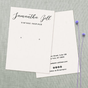 Cartão De Visita Vintage - Script Ivory Earring Jewelry