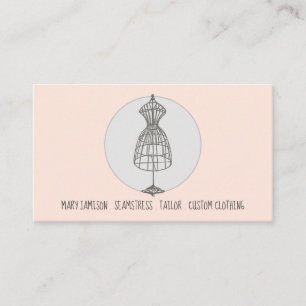 Cartão De Visita Vintage Seamstress Tailor Dress Forma Salmão
