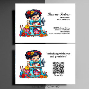 Cartão De Visita Vintage Sewing Machine Flowers Alteração