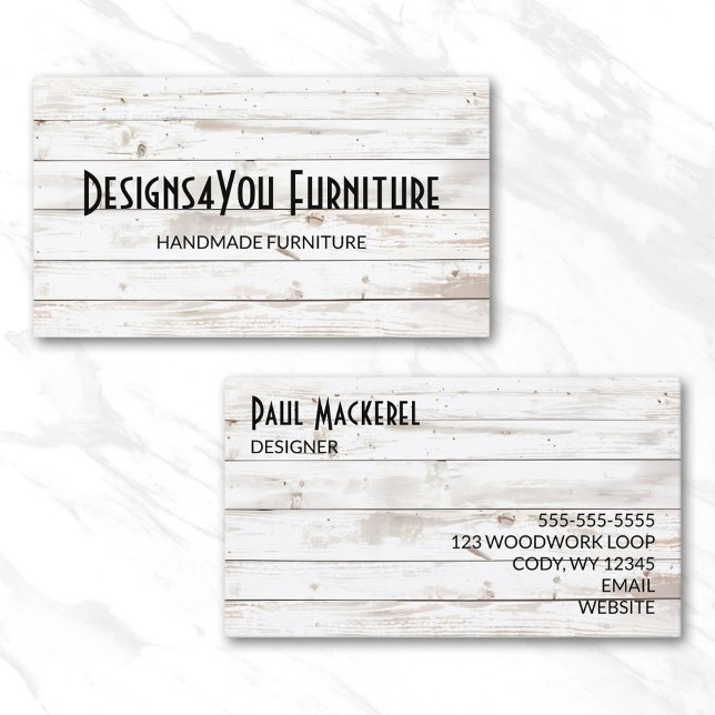 Cartão De Visita Vintage Shabby White Wood (Vintage Shabby White Wood Business Card)
