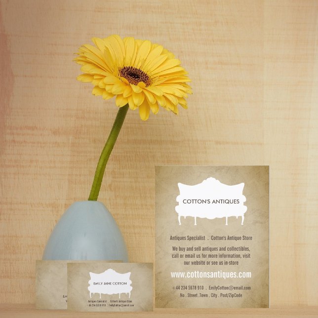 Cartão De Visita Vintage Sofa & Paper, Antique Dealer (Criador carregado)