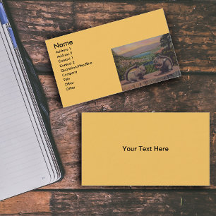 Cartão De Visita Vintage Squirrels Mountain Scene