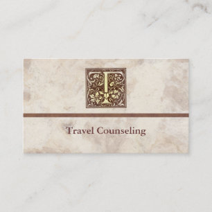 Cartão De Visita Vintage T inicial