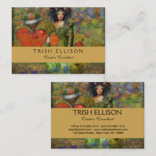 Cartão De Visita Vintage Taurus Clássica Retrato de Arte Gótica